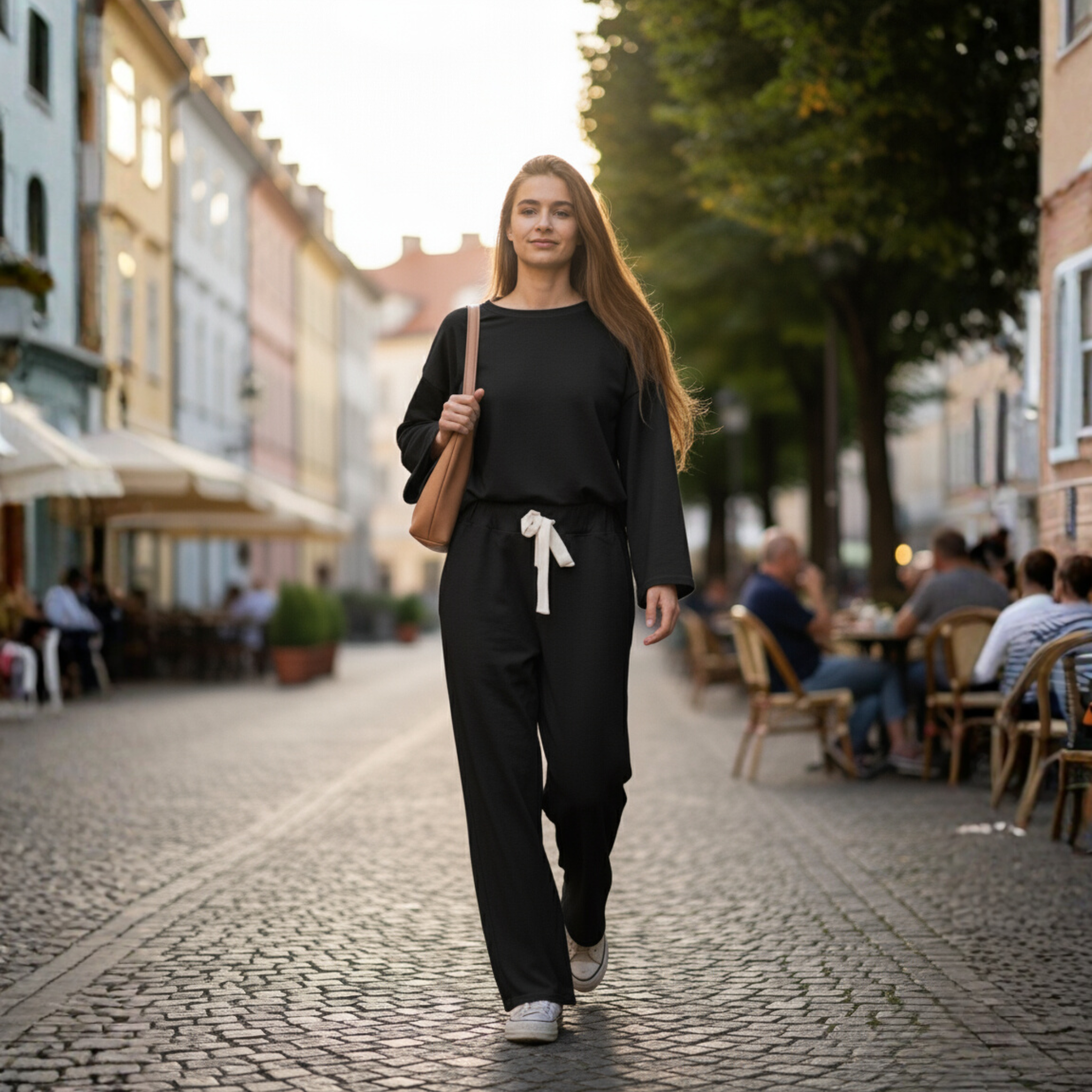 French Terry cozy black pants