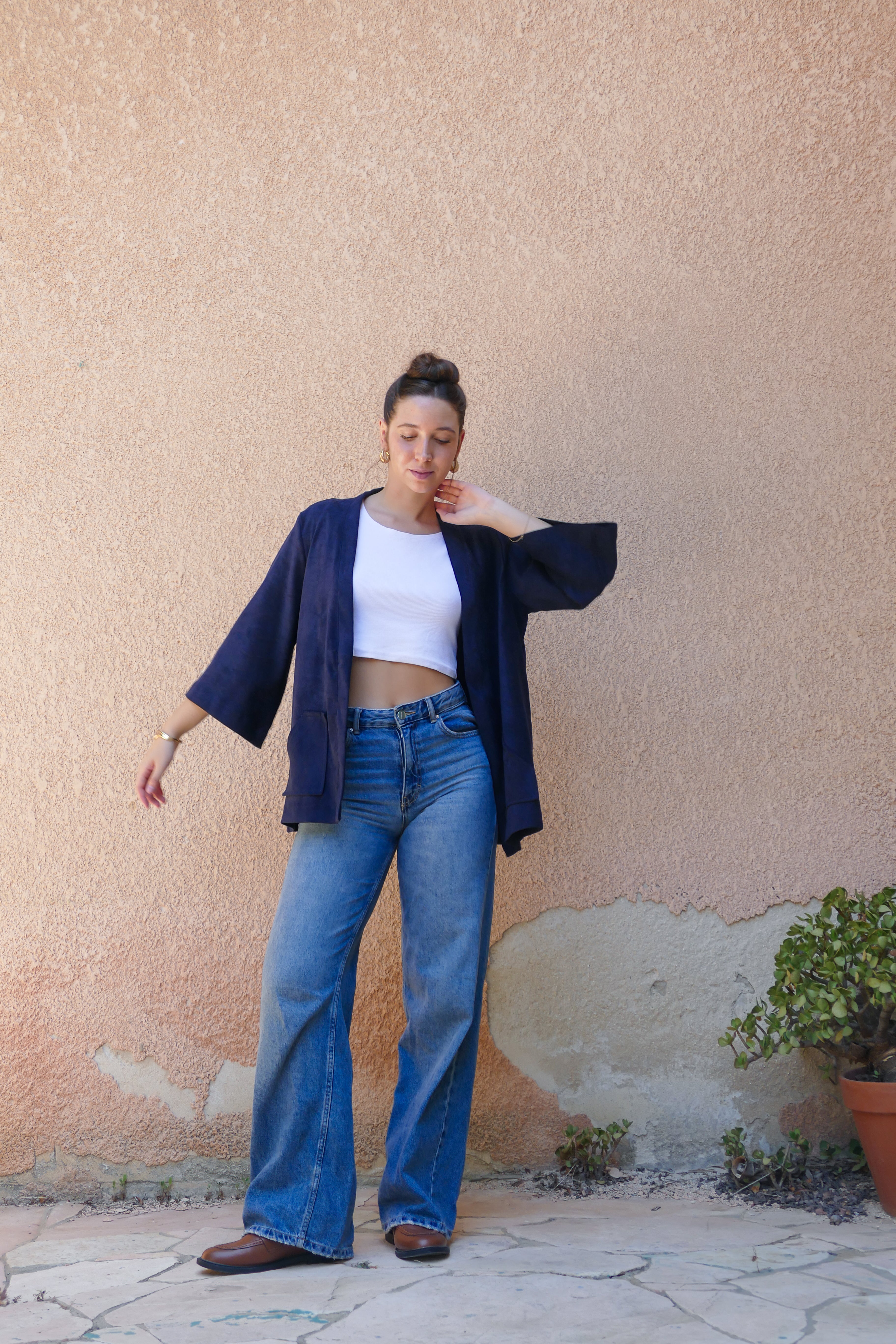 Nola Blue Micro Suede Jacket