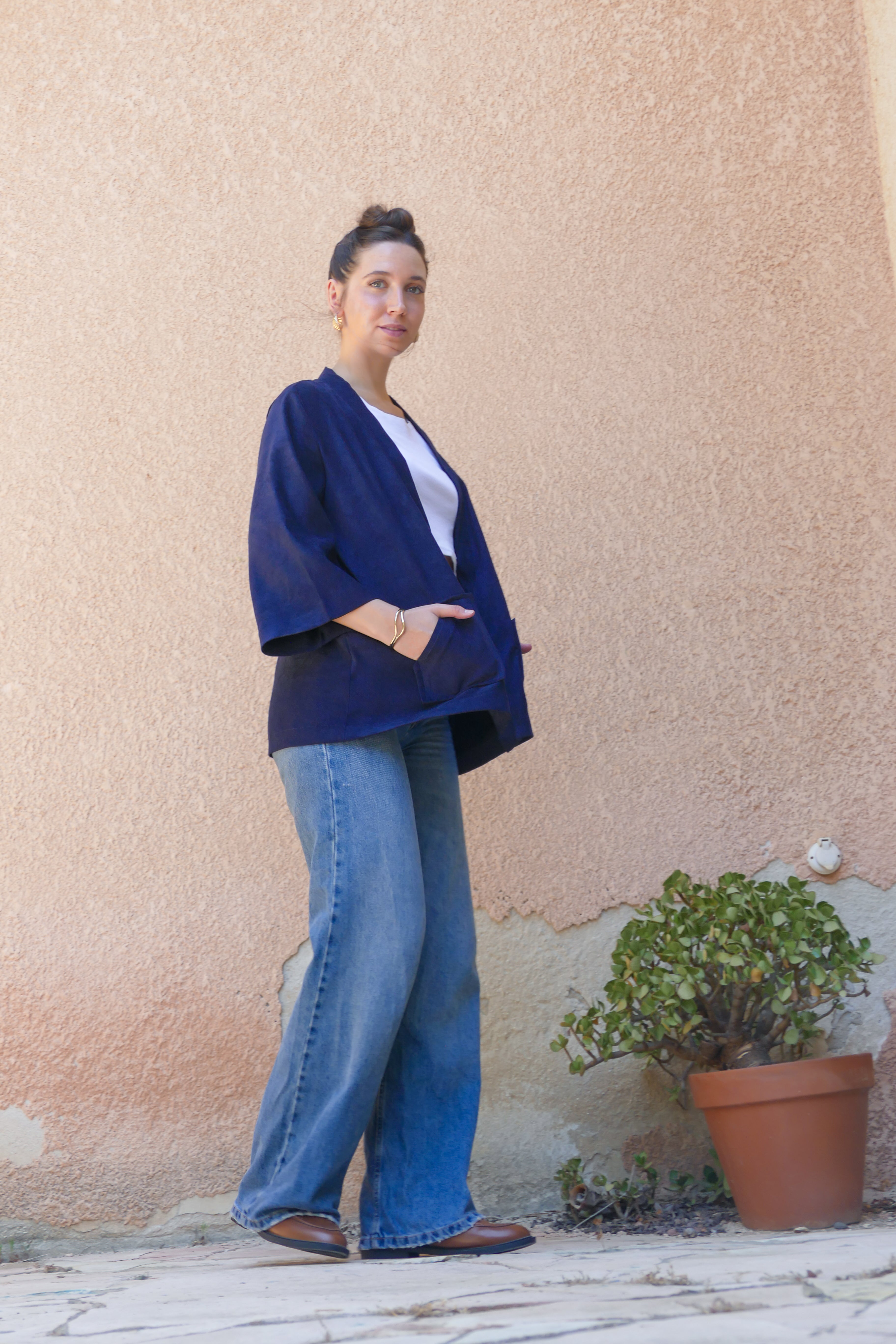 Nola Blue Micro Suede Jacket