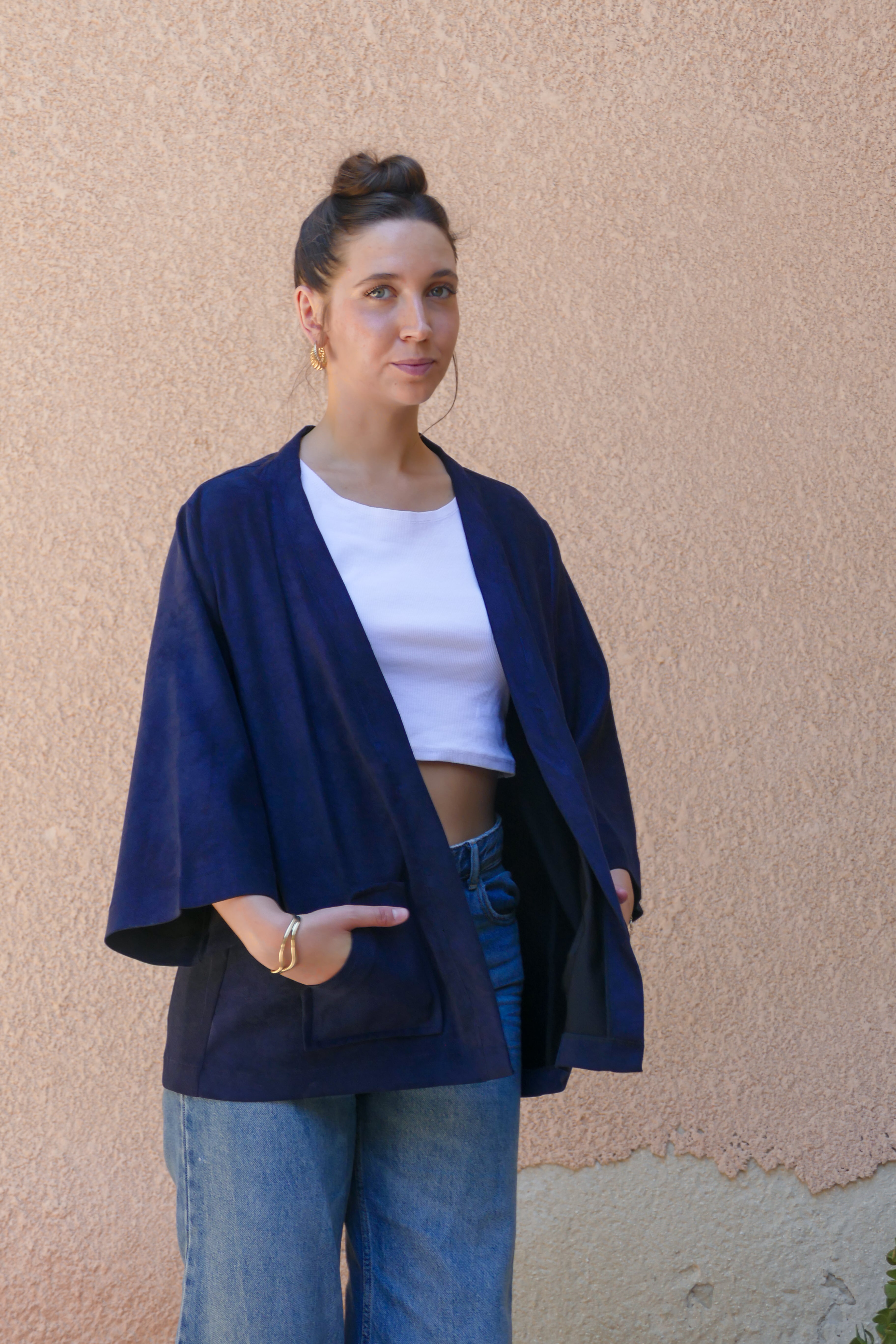 Nola Blue Micro Suede Jacket