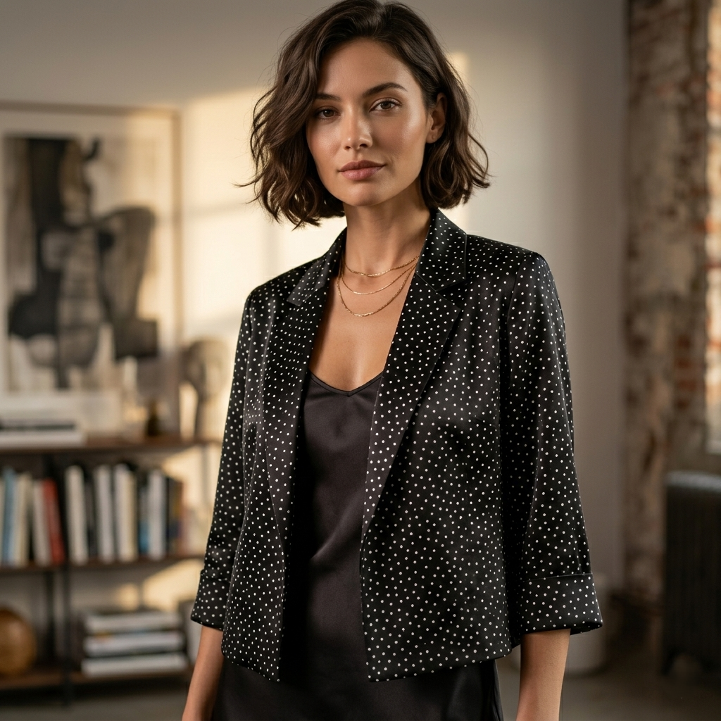 Kimono Suit Jacket - Polka Dots