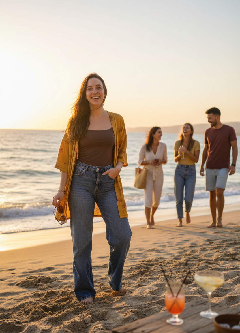 Desert Flowers Mustard Kimono