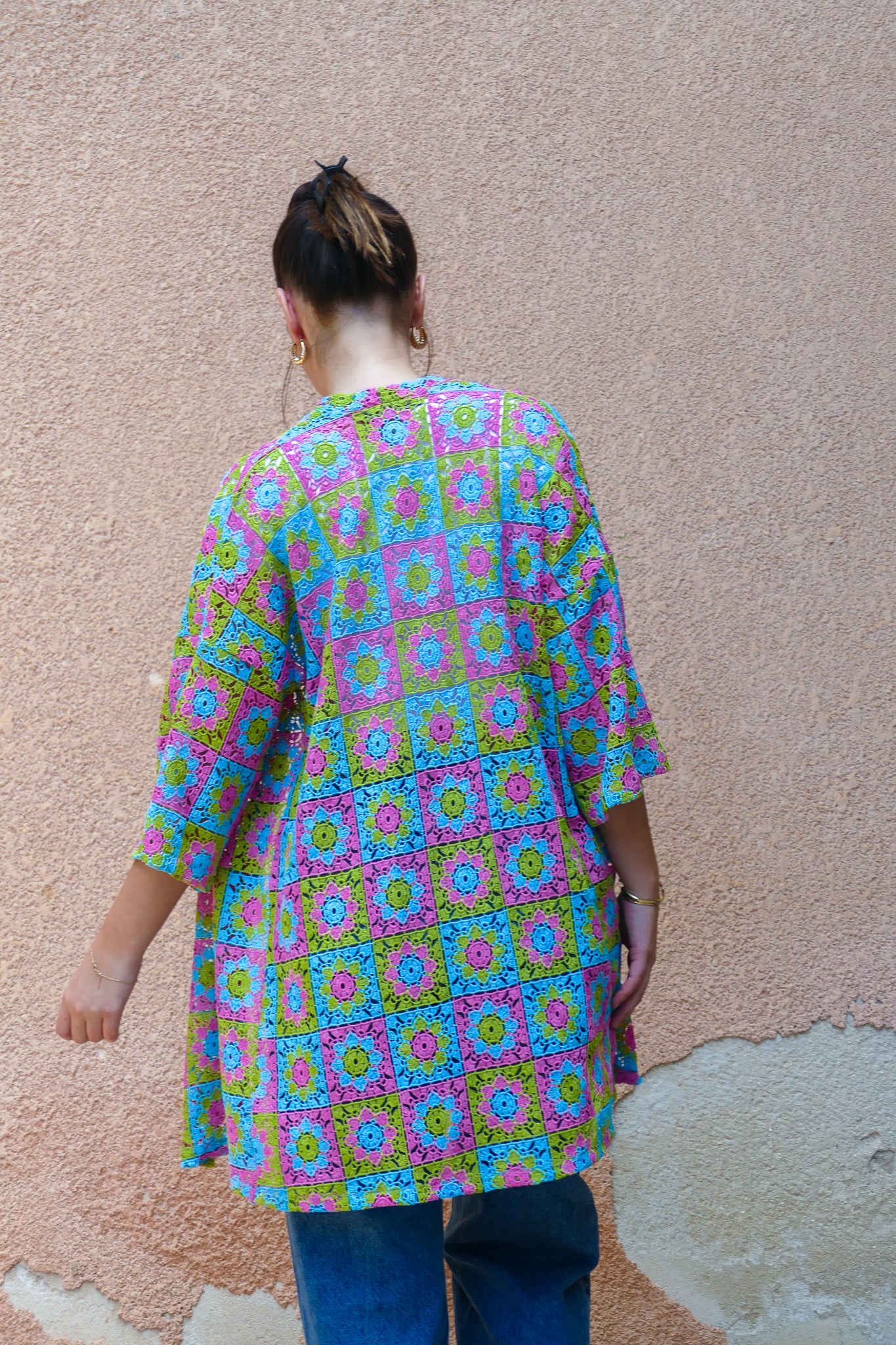 קימונו קרושה סגול פרחוני