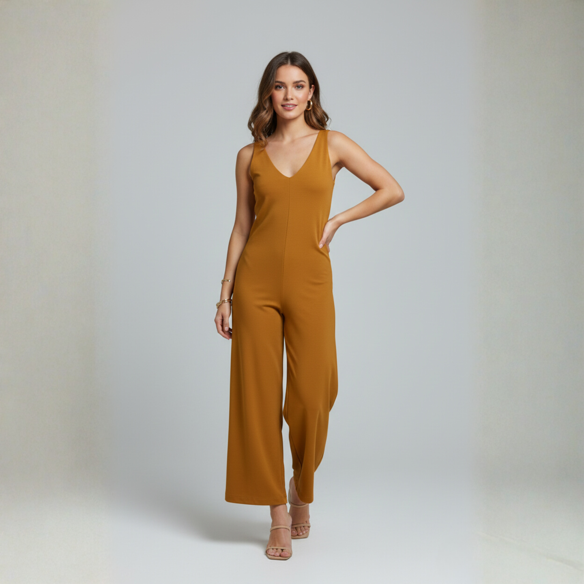 Rio Bronze Knit Jumpsuit