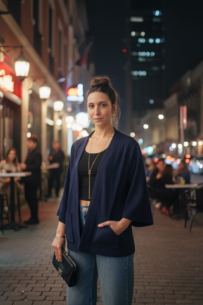 Nola Blue Micro Suede Jacket