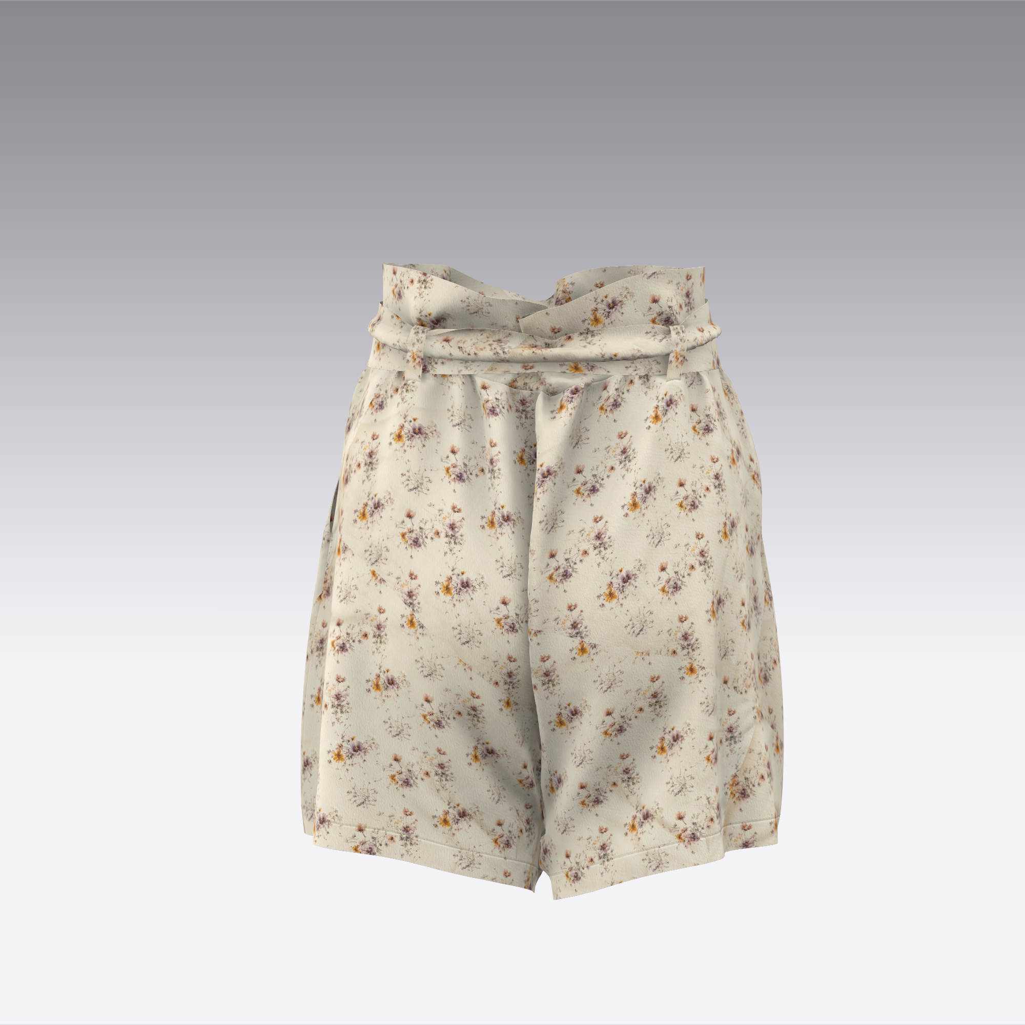 Wildflower Sateen Paperbag Shorts