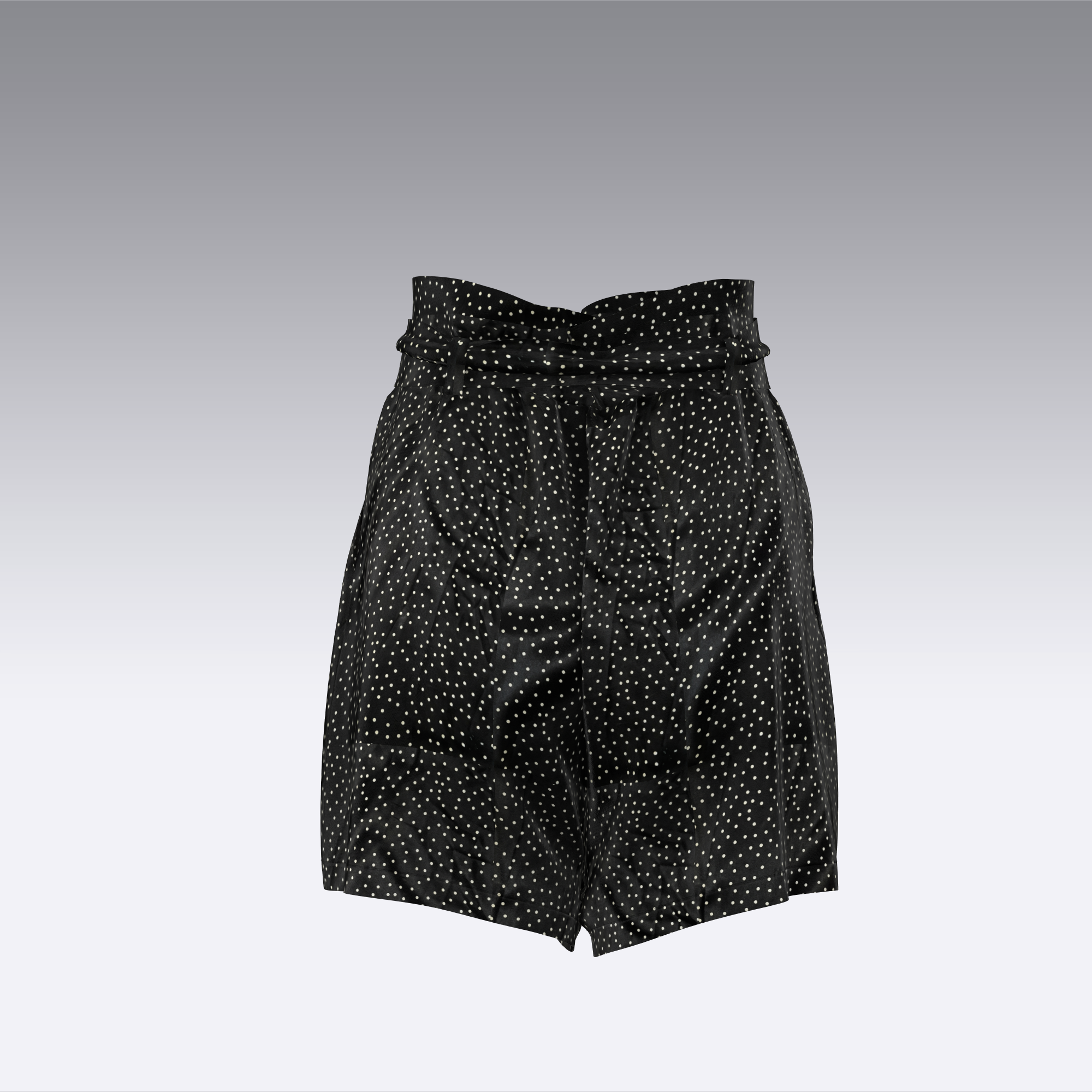 Polka dots Sateen Paperbag Shorts