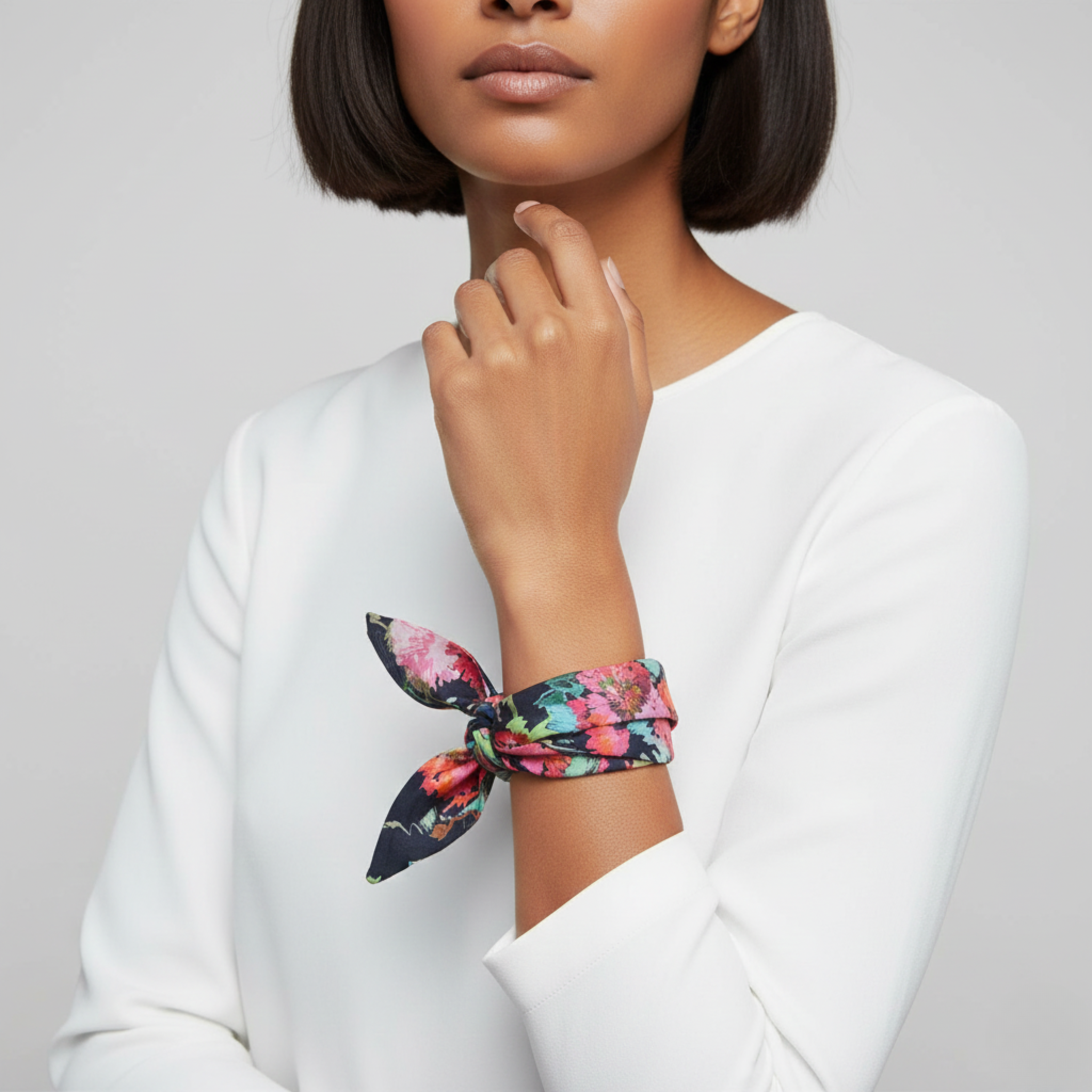 Handmade Printed Floral Scarf