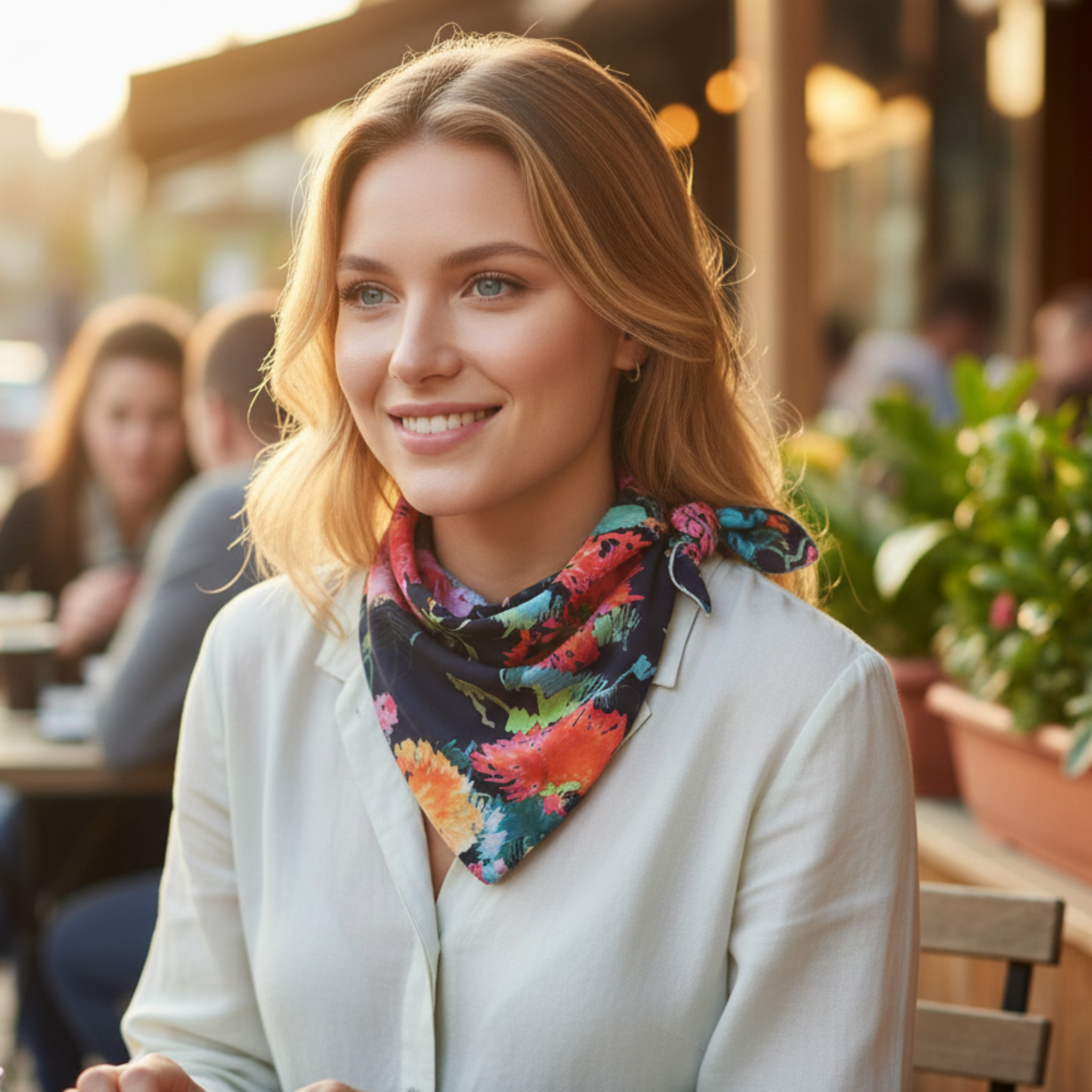 Handmade Orange Leaf Scarf