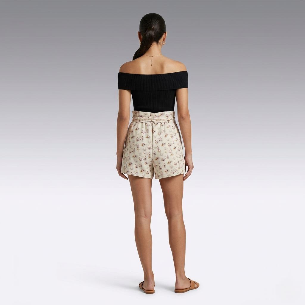 Wildflower Sateen Paperbag Shorts