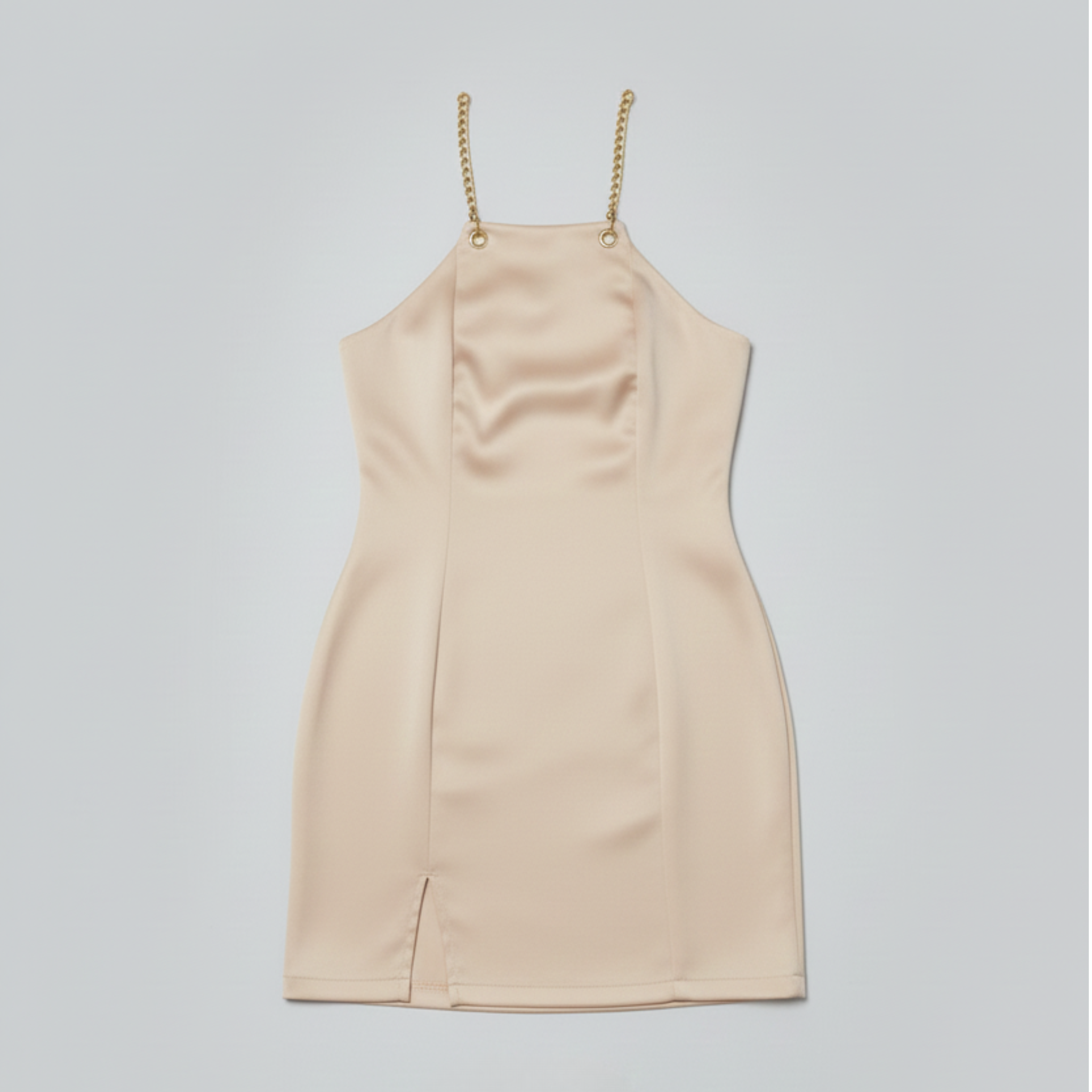 Tokyo Beige Mini Satin Dress