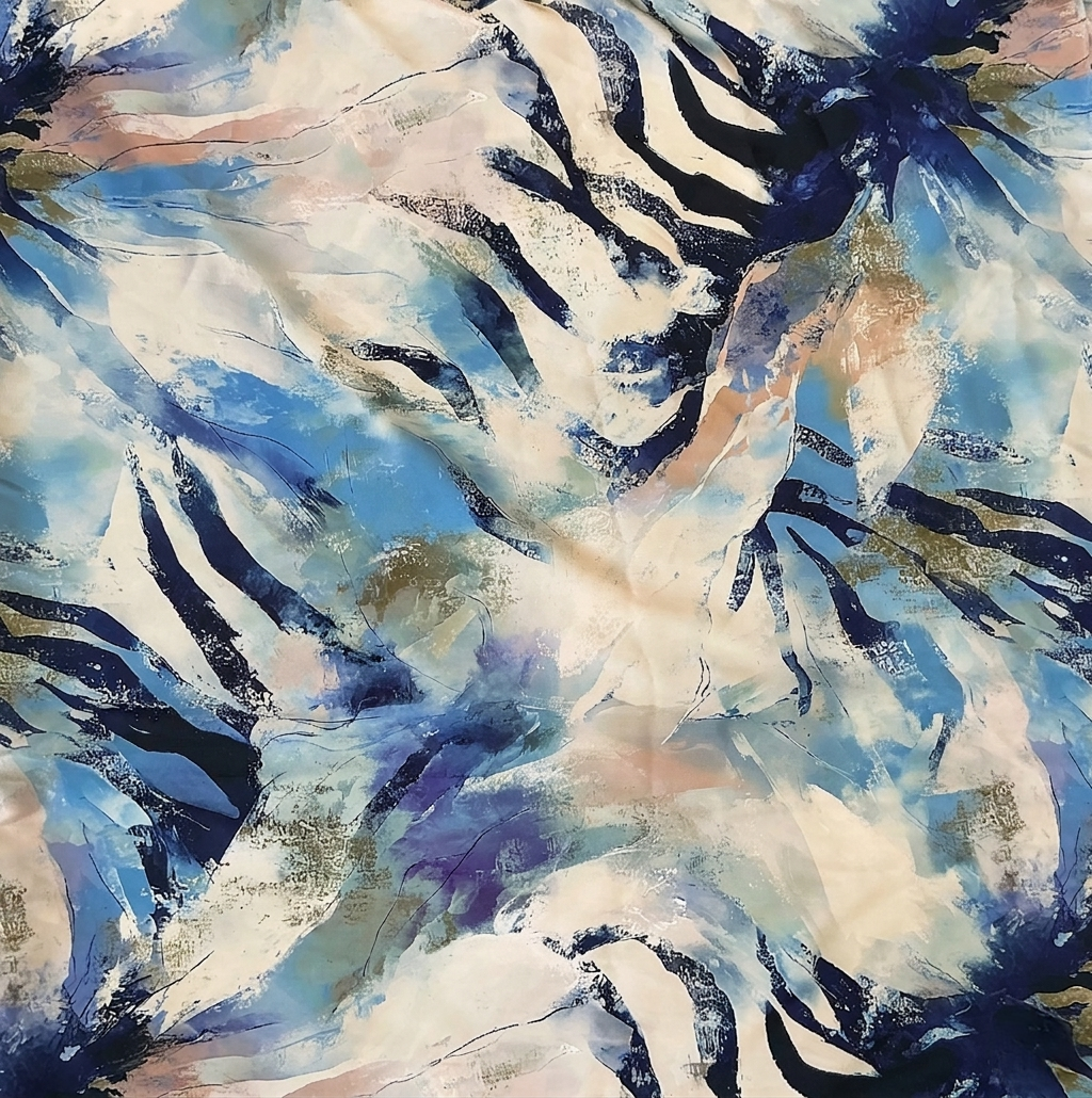 Kimono Suit Jacket - Abstract Blue