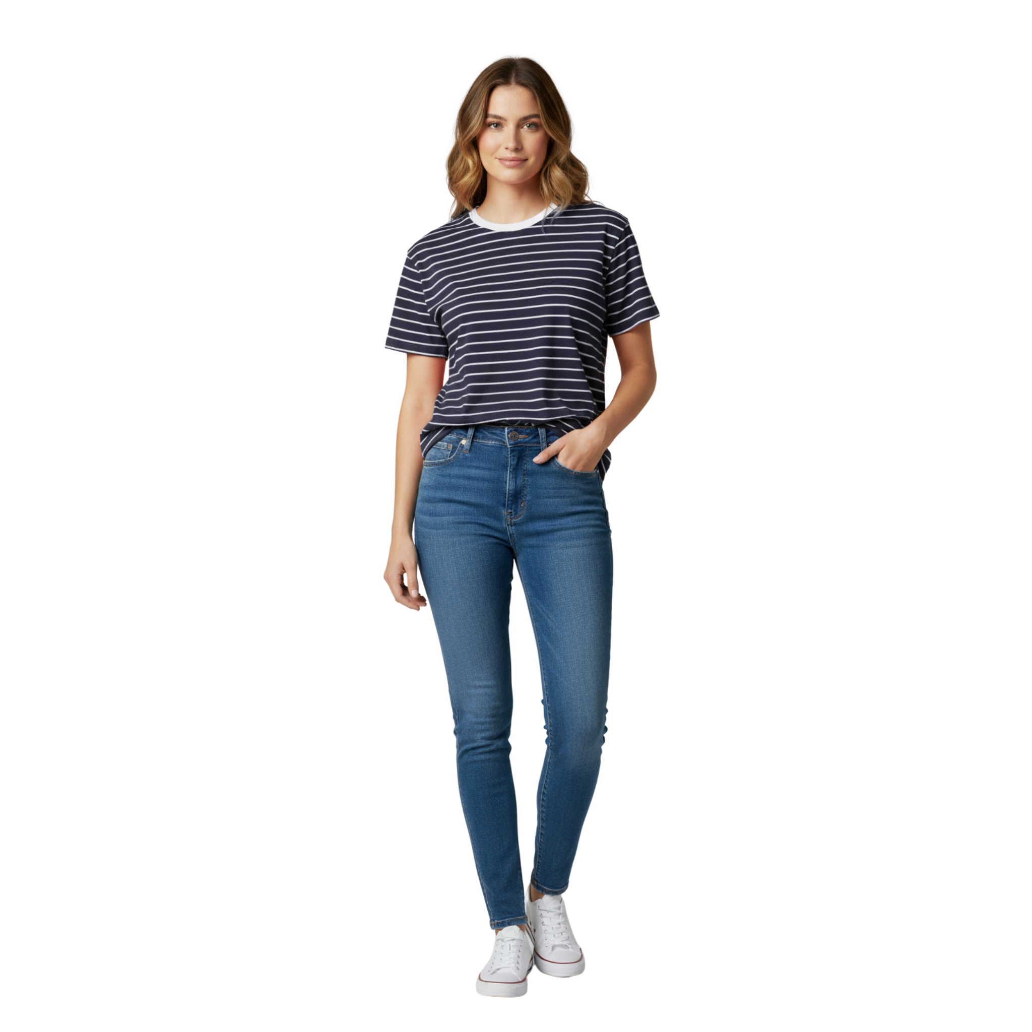 Blue striped soft T shirt