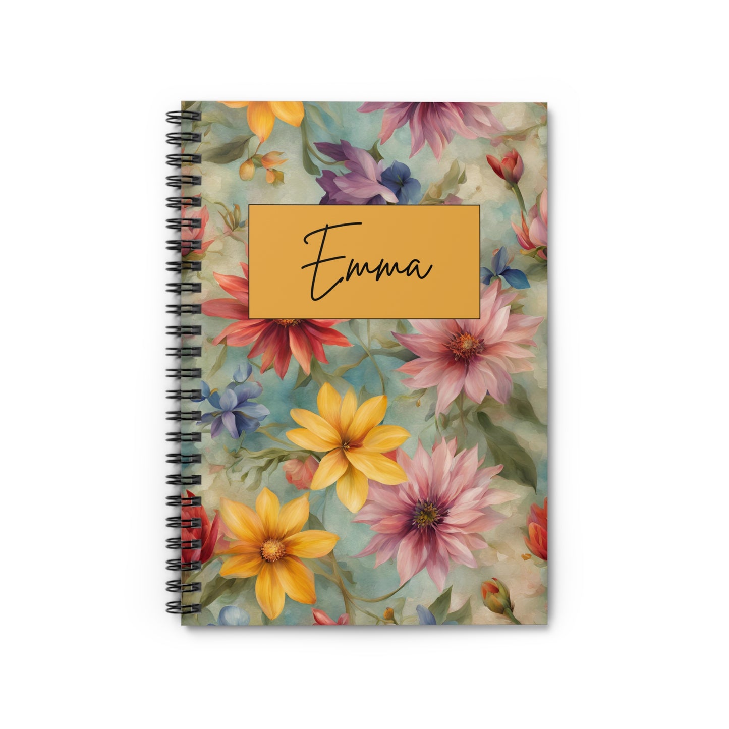 Personalized Floral Notebook