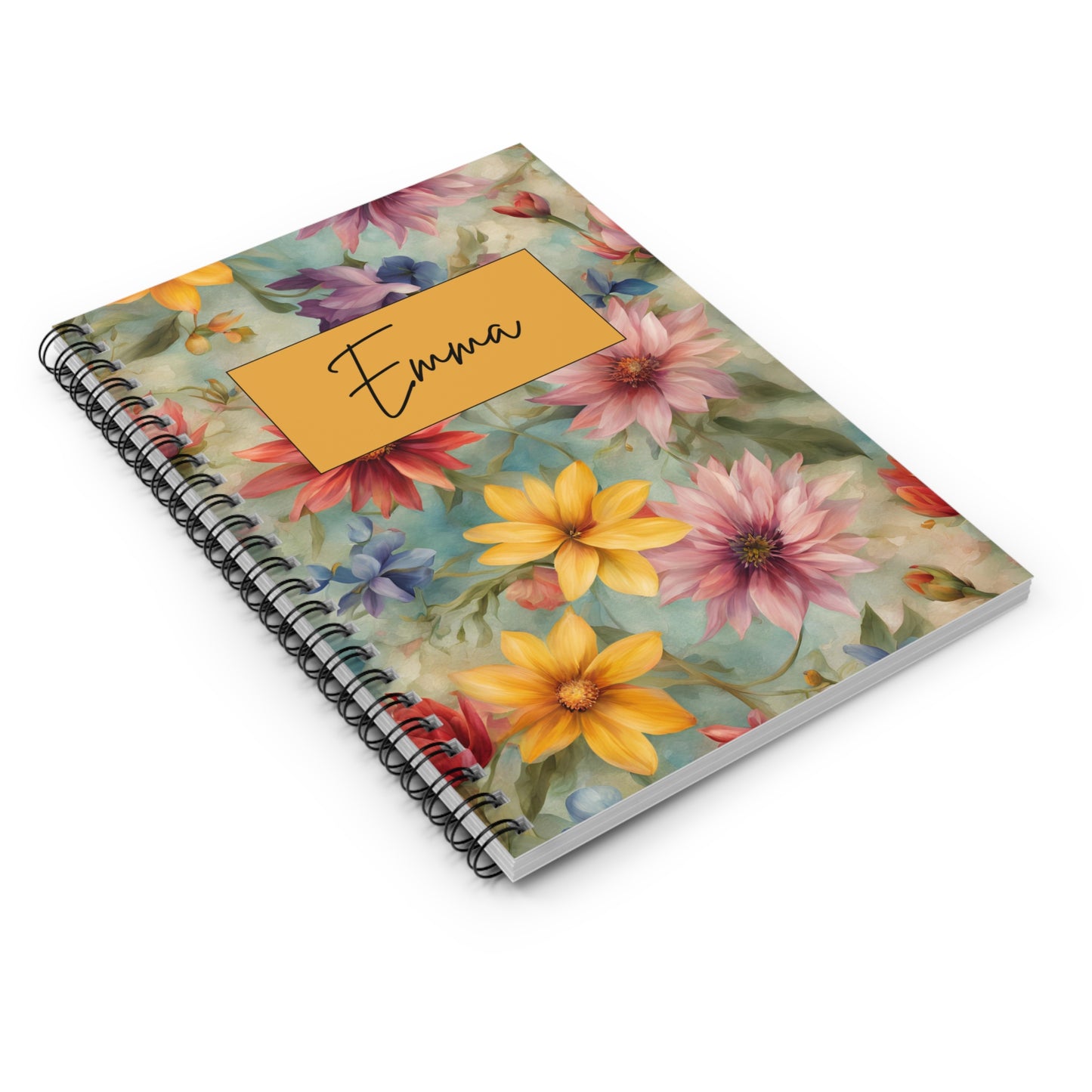 Personalized Floral Notebook