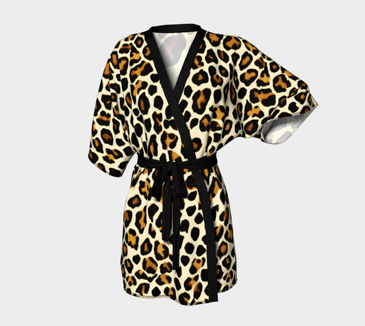 Leopard kimono robe