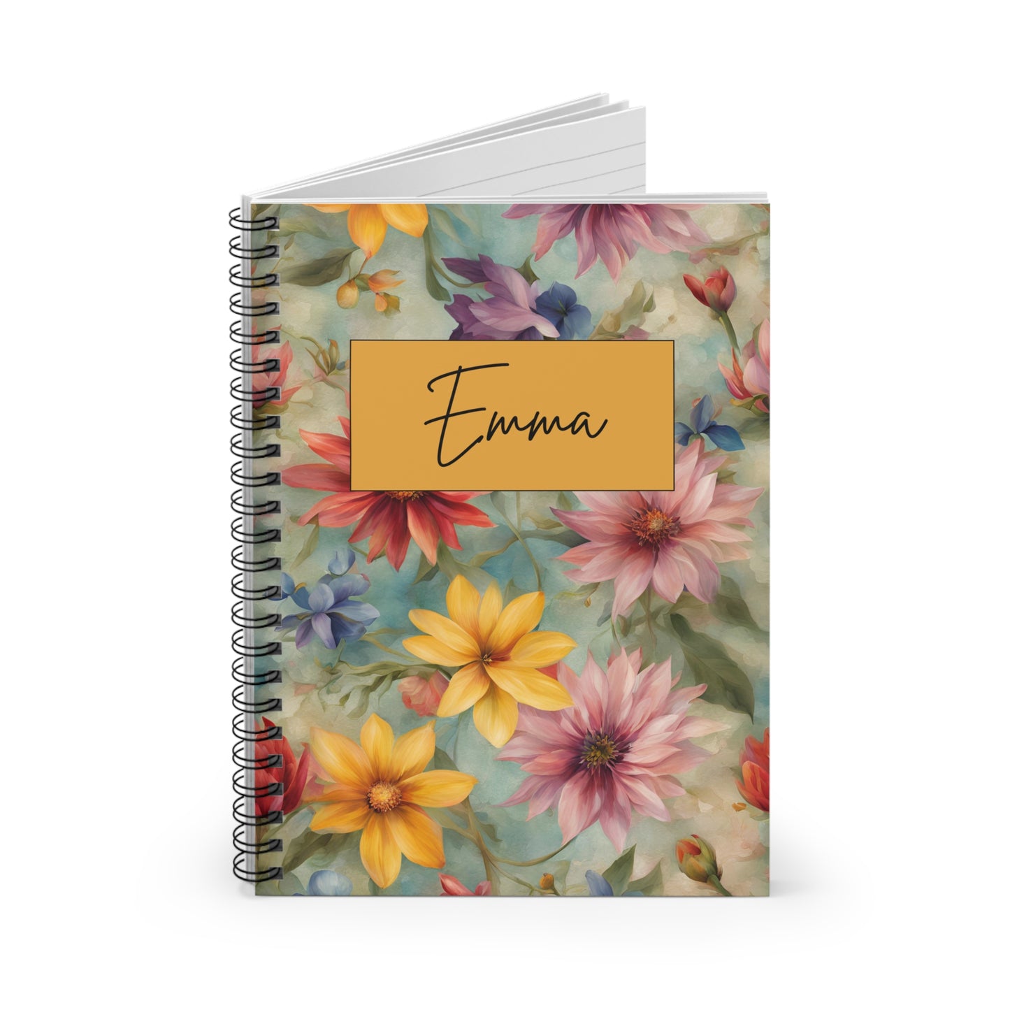 Personalized Floral Notebook