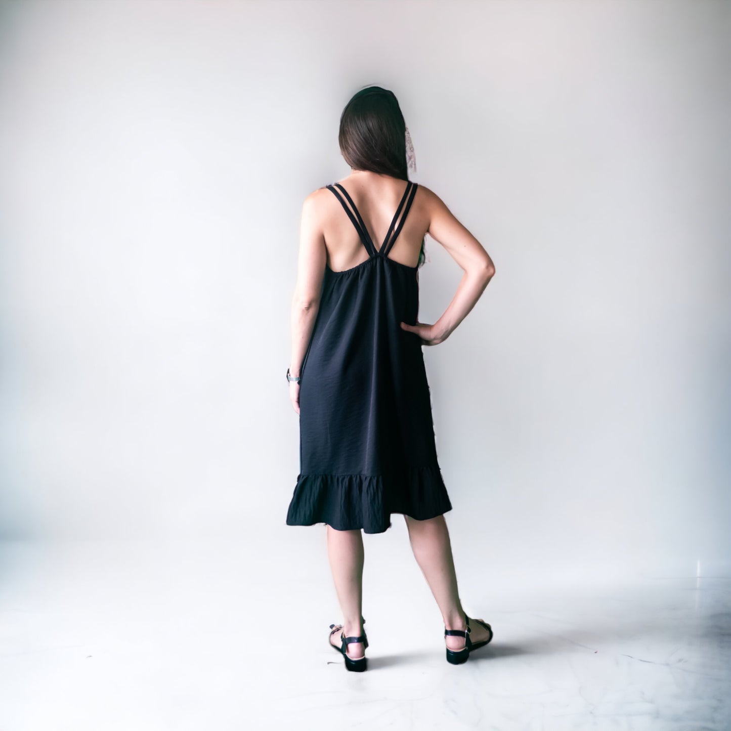 Black straps dress