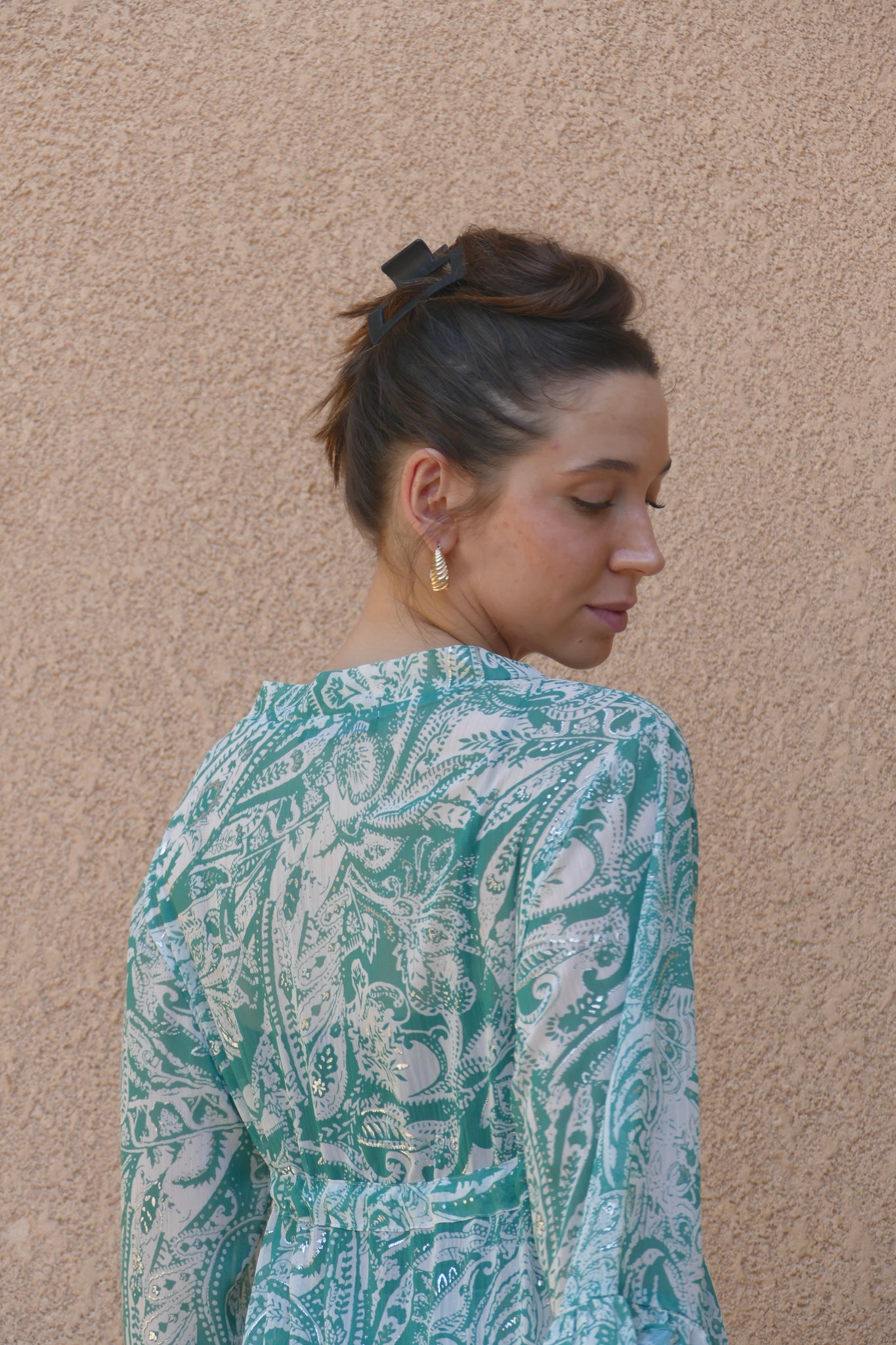 Turquoise chiffone kimono cover "Atacama Breeze"