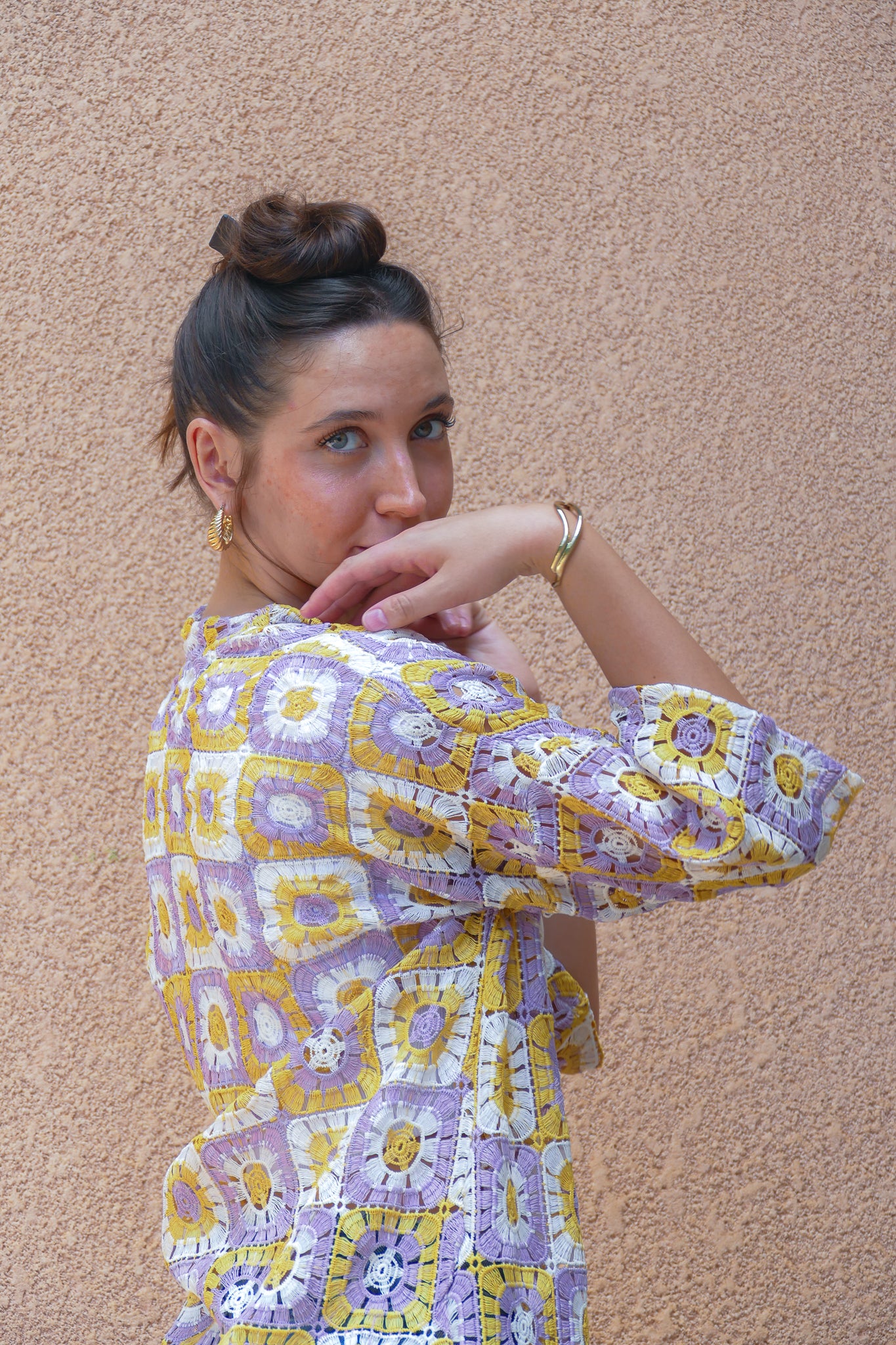 Colorful Purple Lace Kimono - One of a Kind