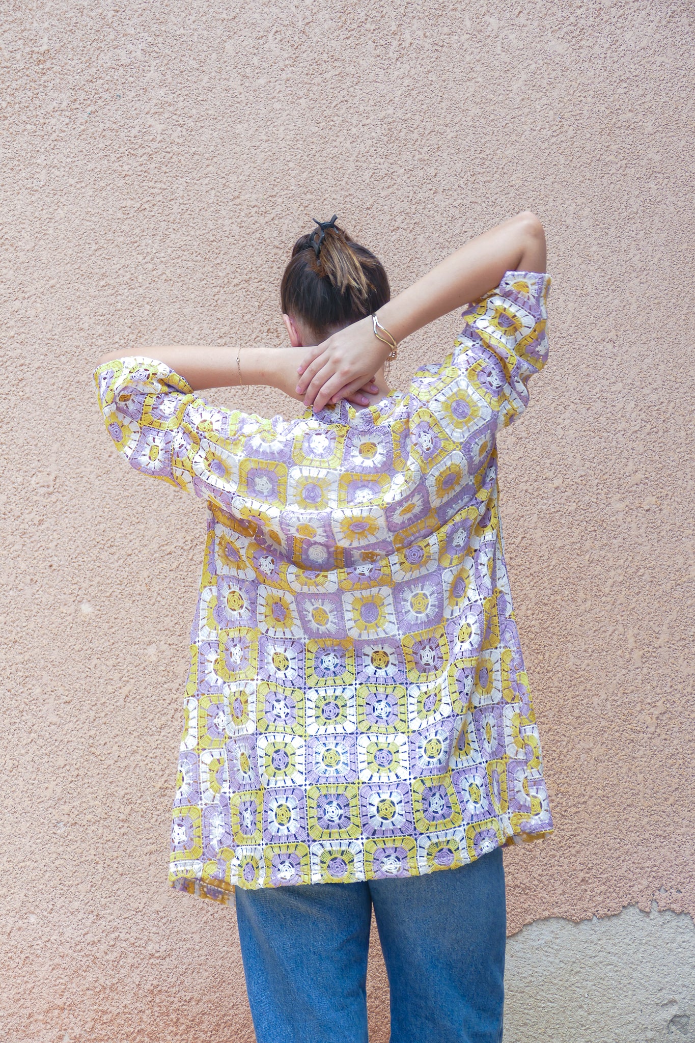 Colorful Purple Lace Kimono - One of a Kind