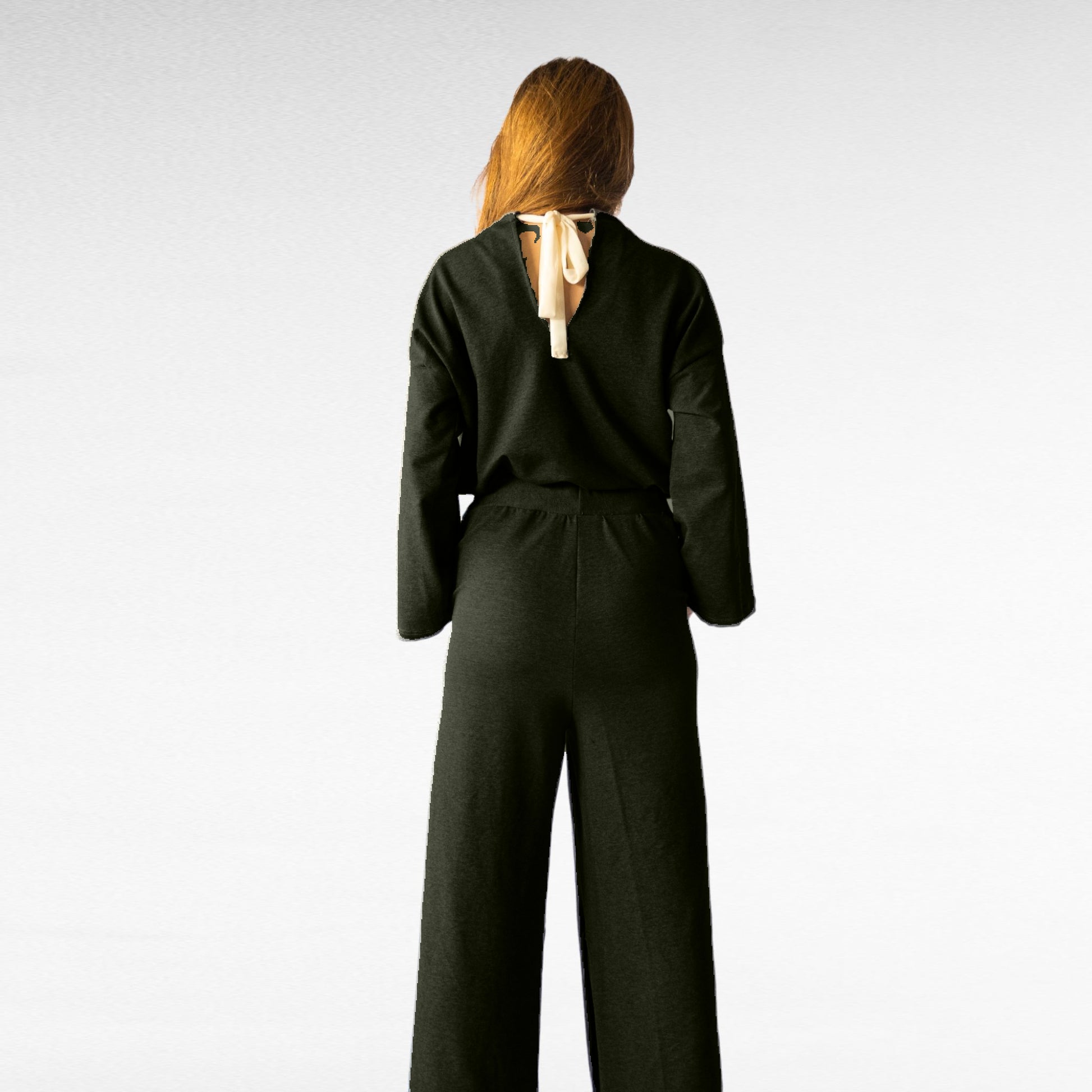 Black french terry suit