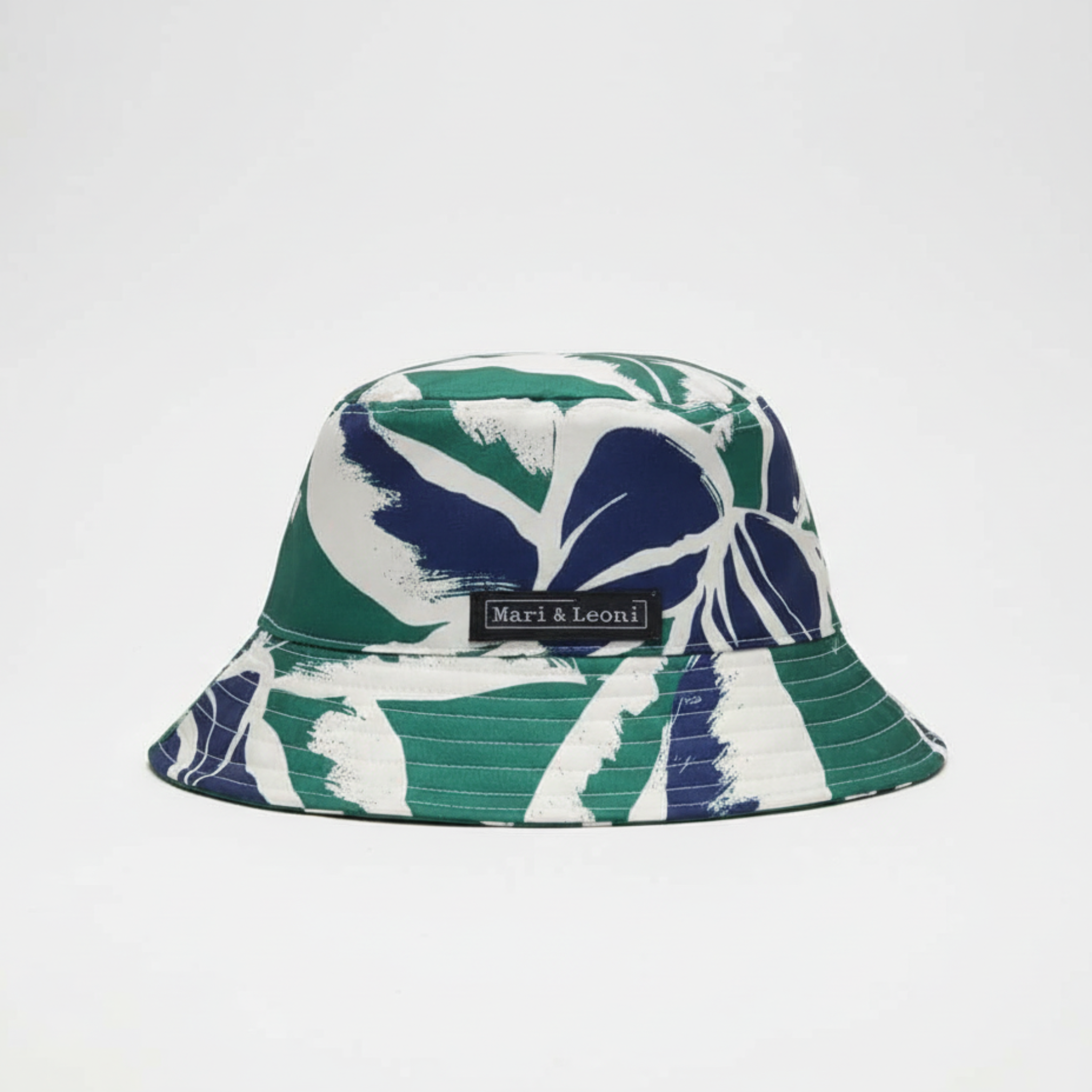 כובע באקט ירוק בהדפס טרופי