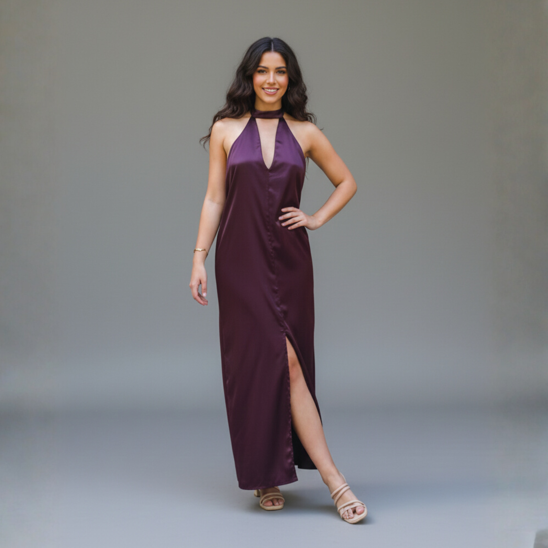 L.A Purple Satin Dress L.A Purple Satin Dress