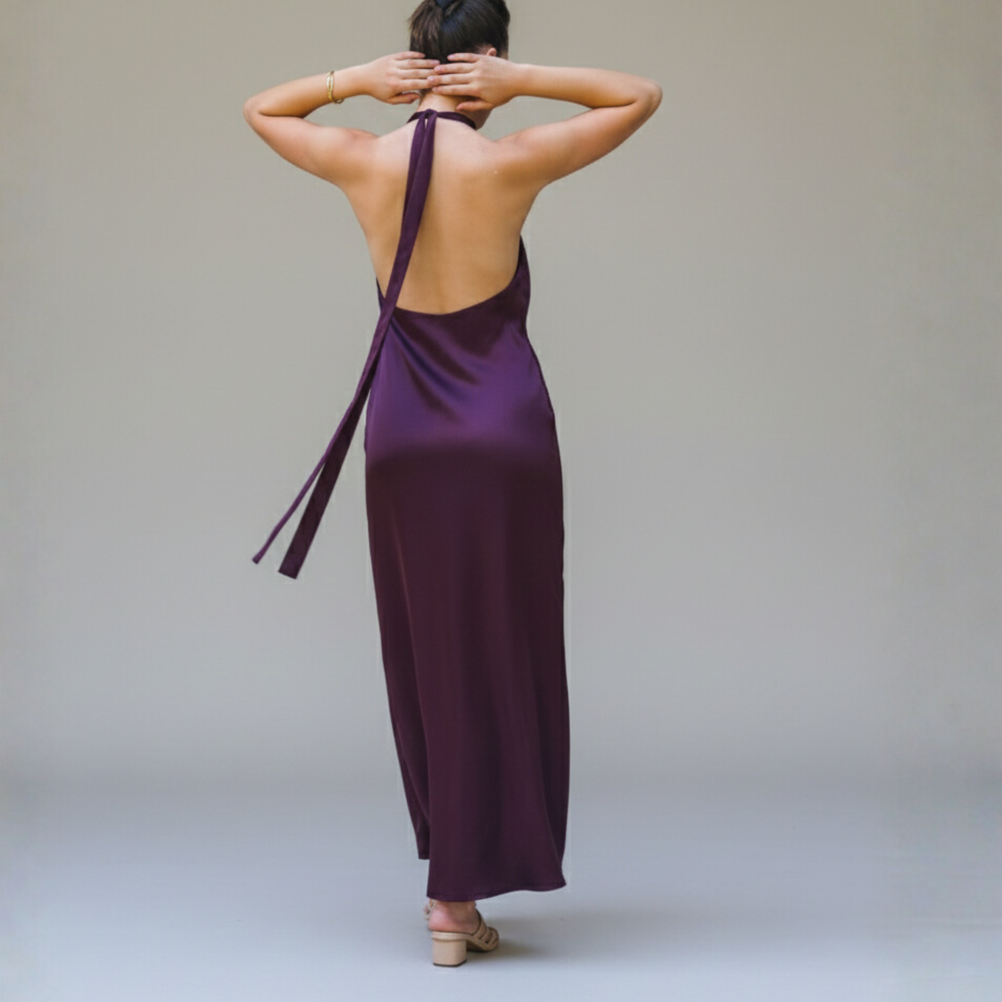 L.A Purple Satin Dress