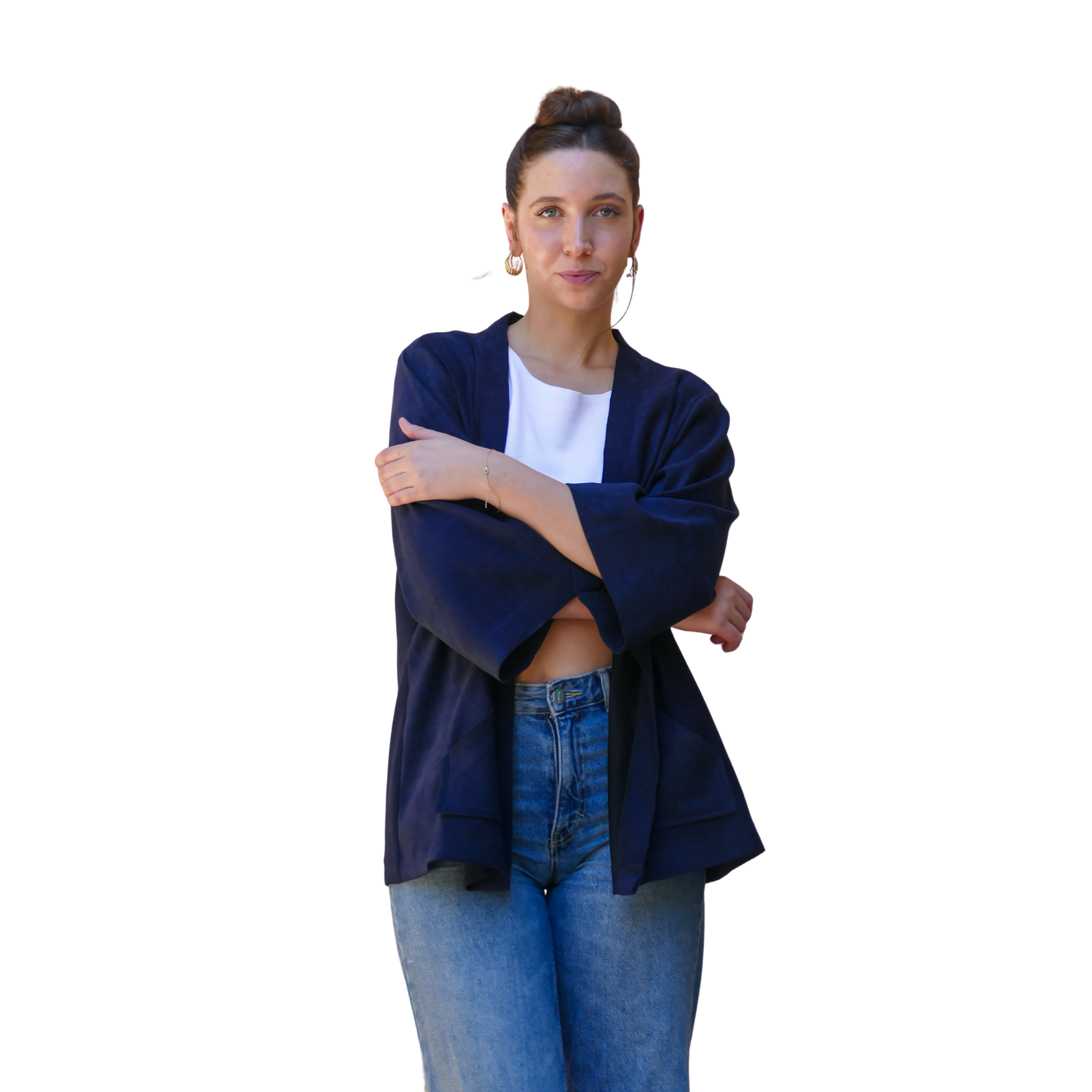 Vegan Suede Jacket Blue