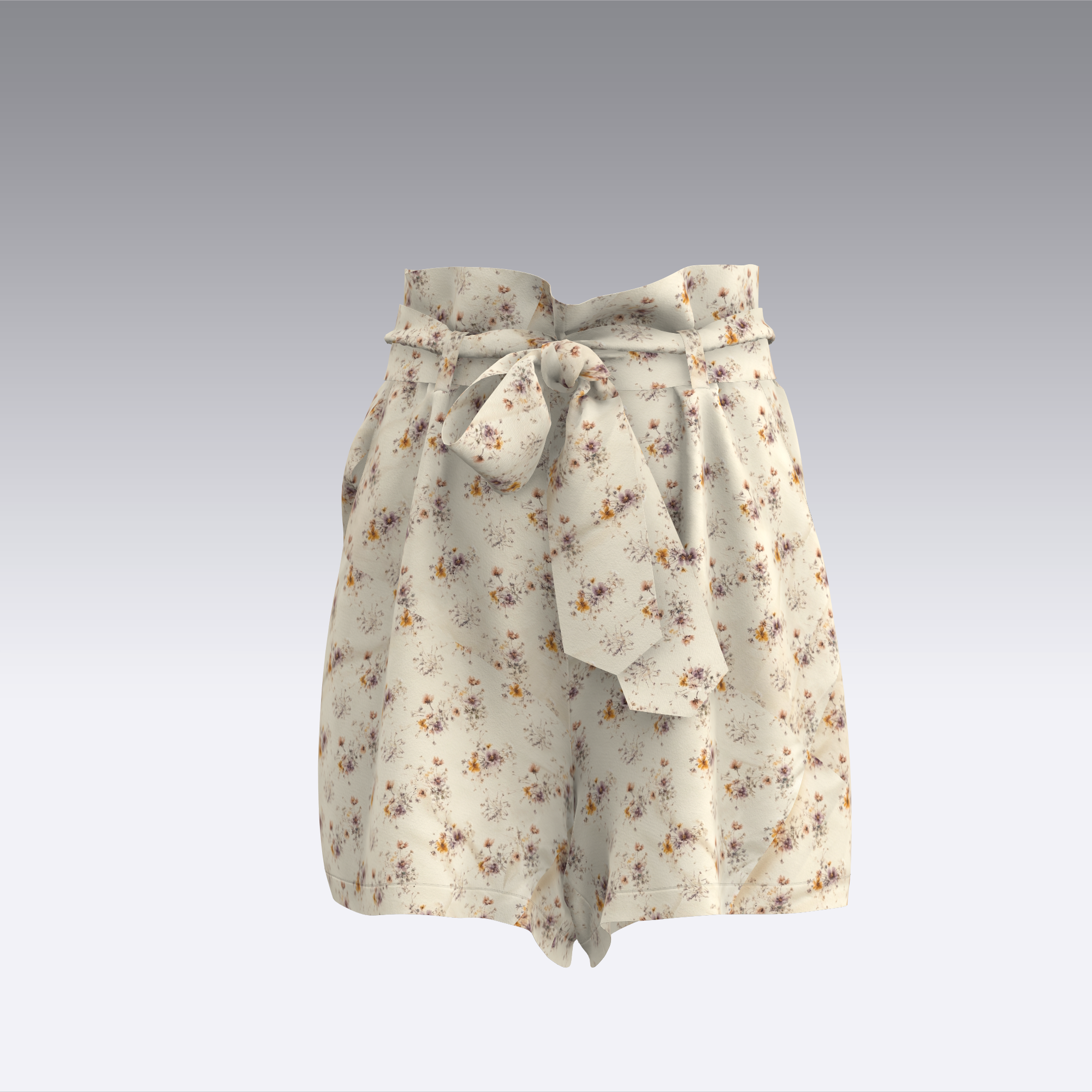 Wildflower Sateen Paperbag Shorts