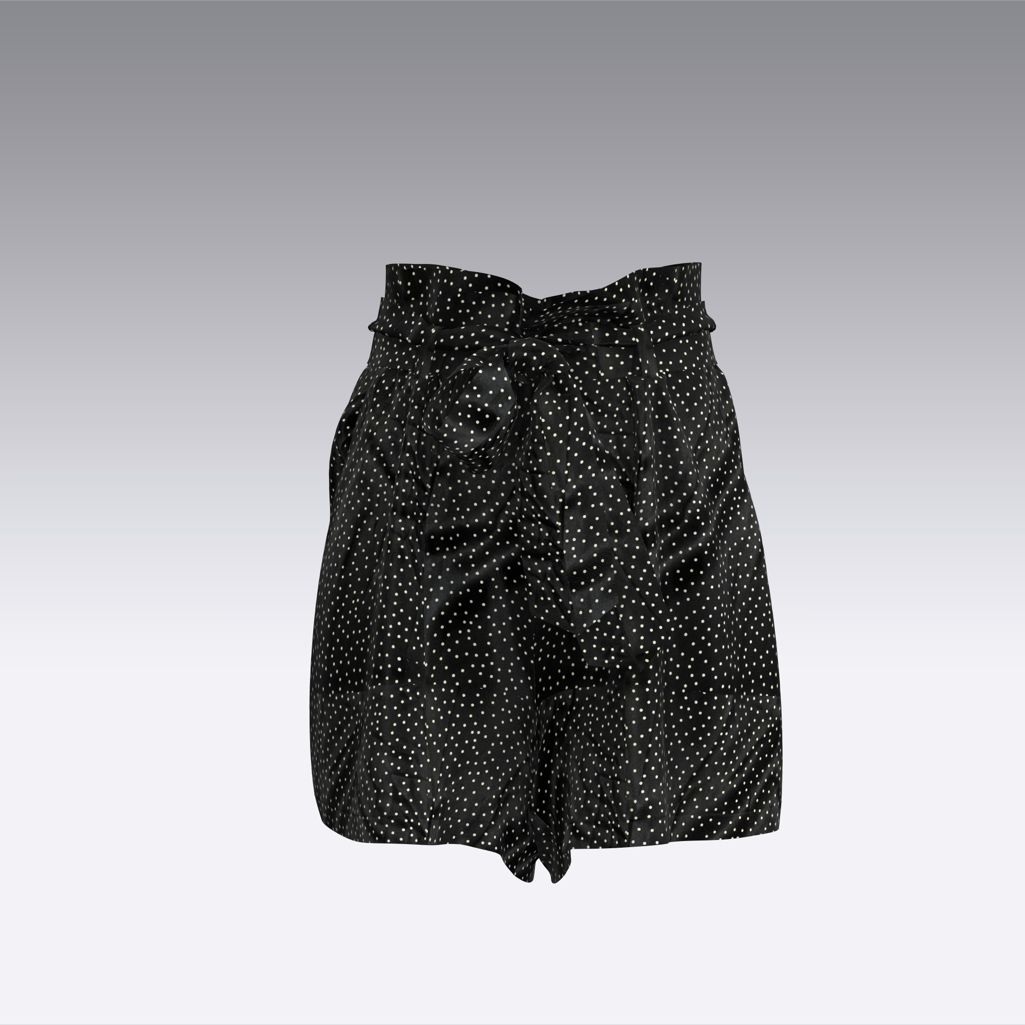 Polka dots Sateen Paperbag Shorts