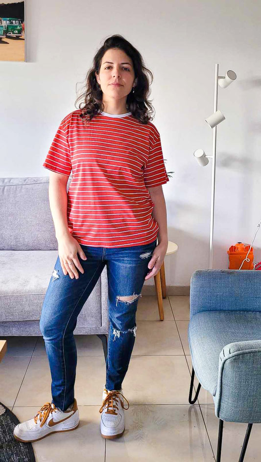 Red striped t shirt 