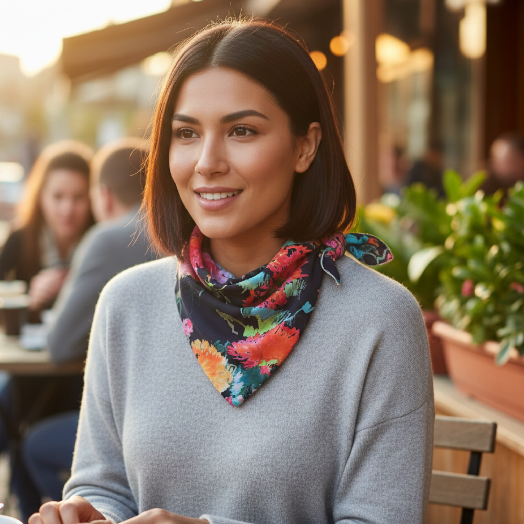 Handmade Printed Floral Scarf