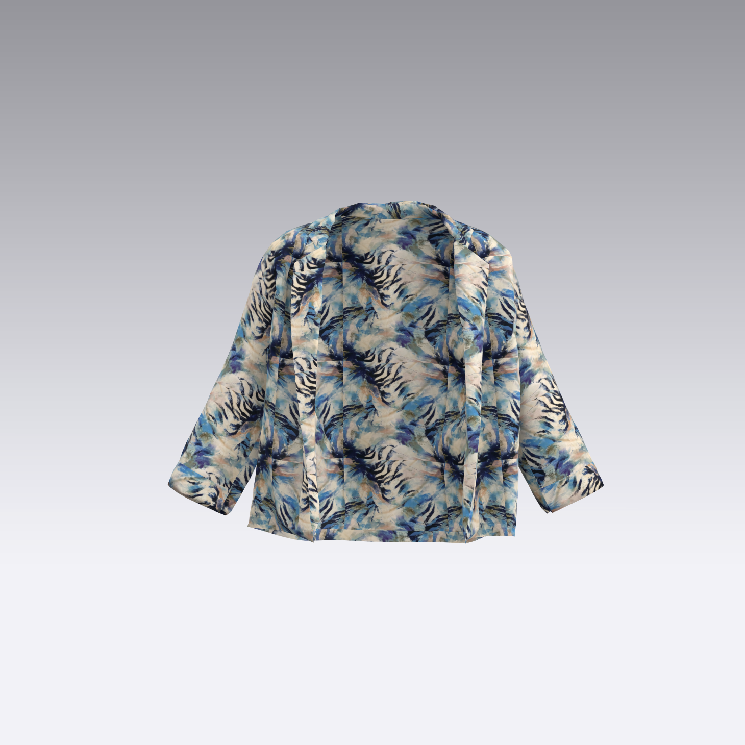 Kimono Suit Jacket - Abstract Blue