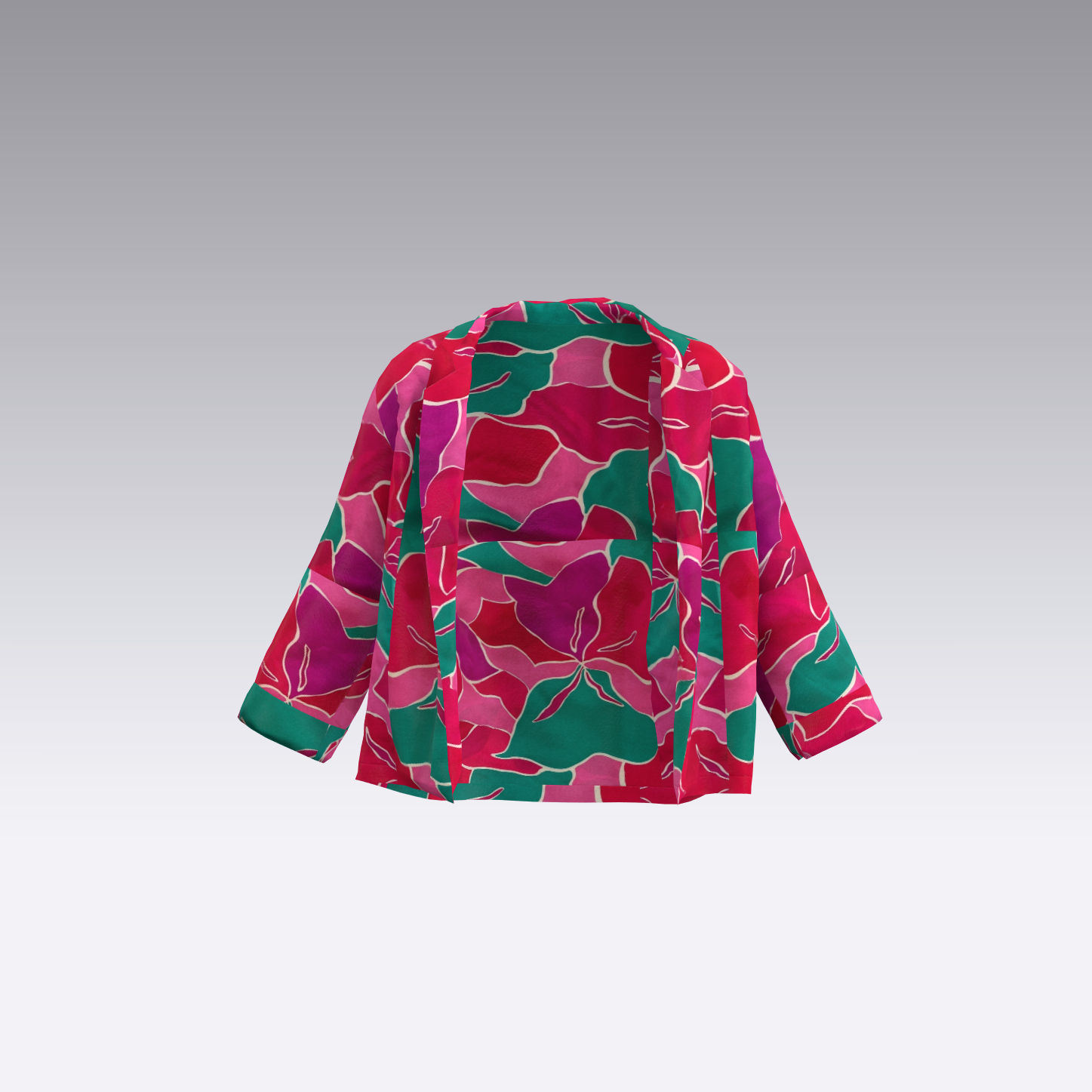 Kimono Suit Jacket - Floral Pink