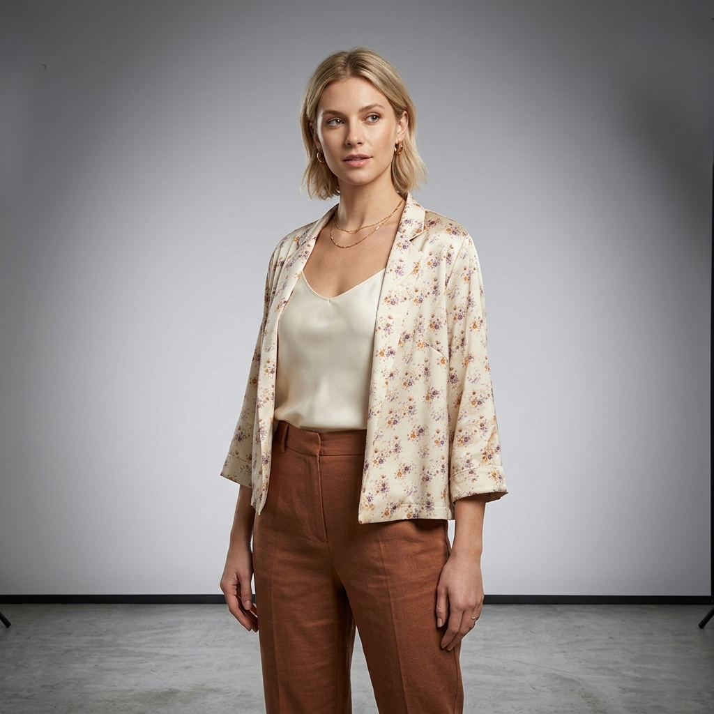 Kimono Suit Jacket - Wildflower Print