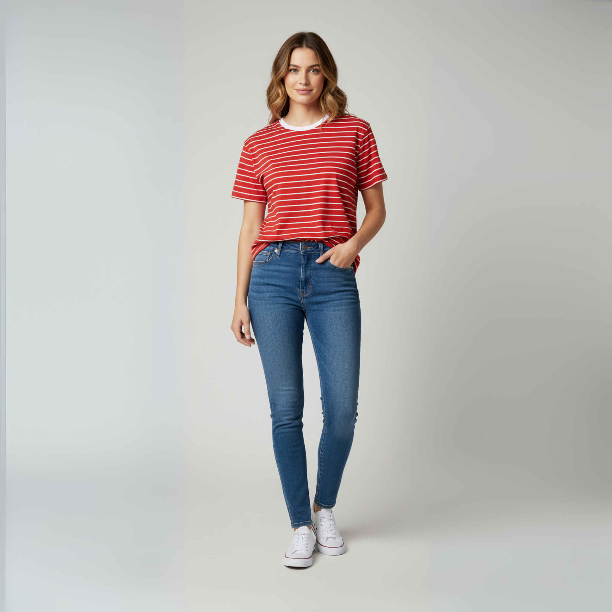 Blue striped soft T shirt