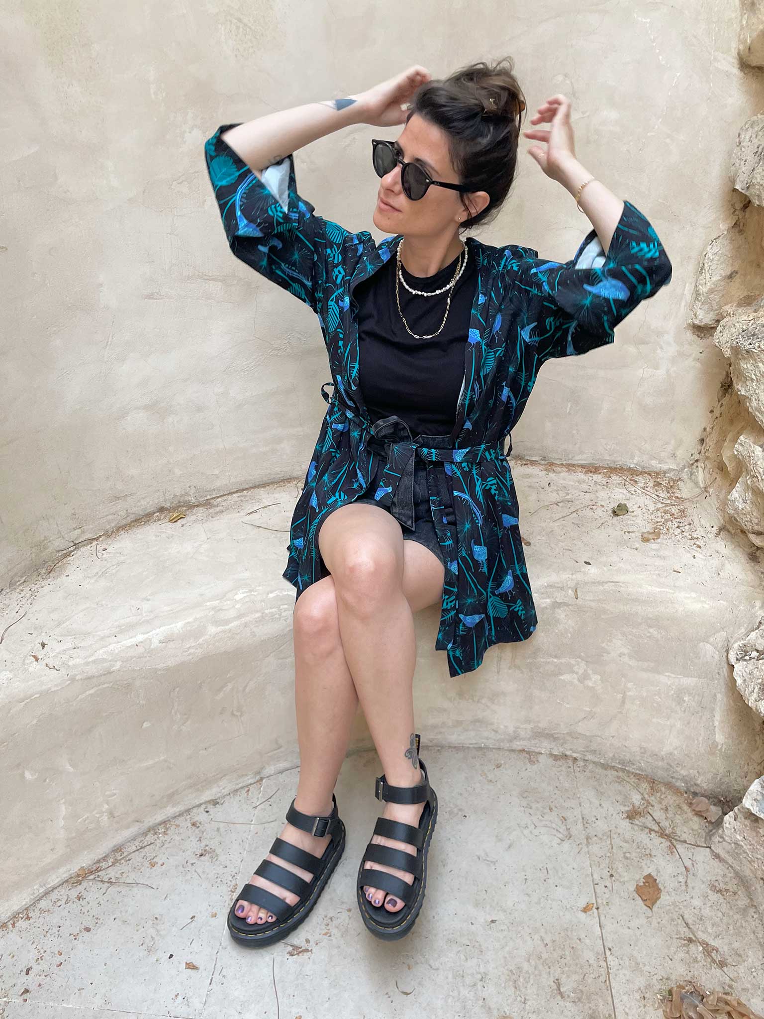 Viscose Paradice Bird Kimono Robe
