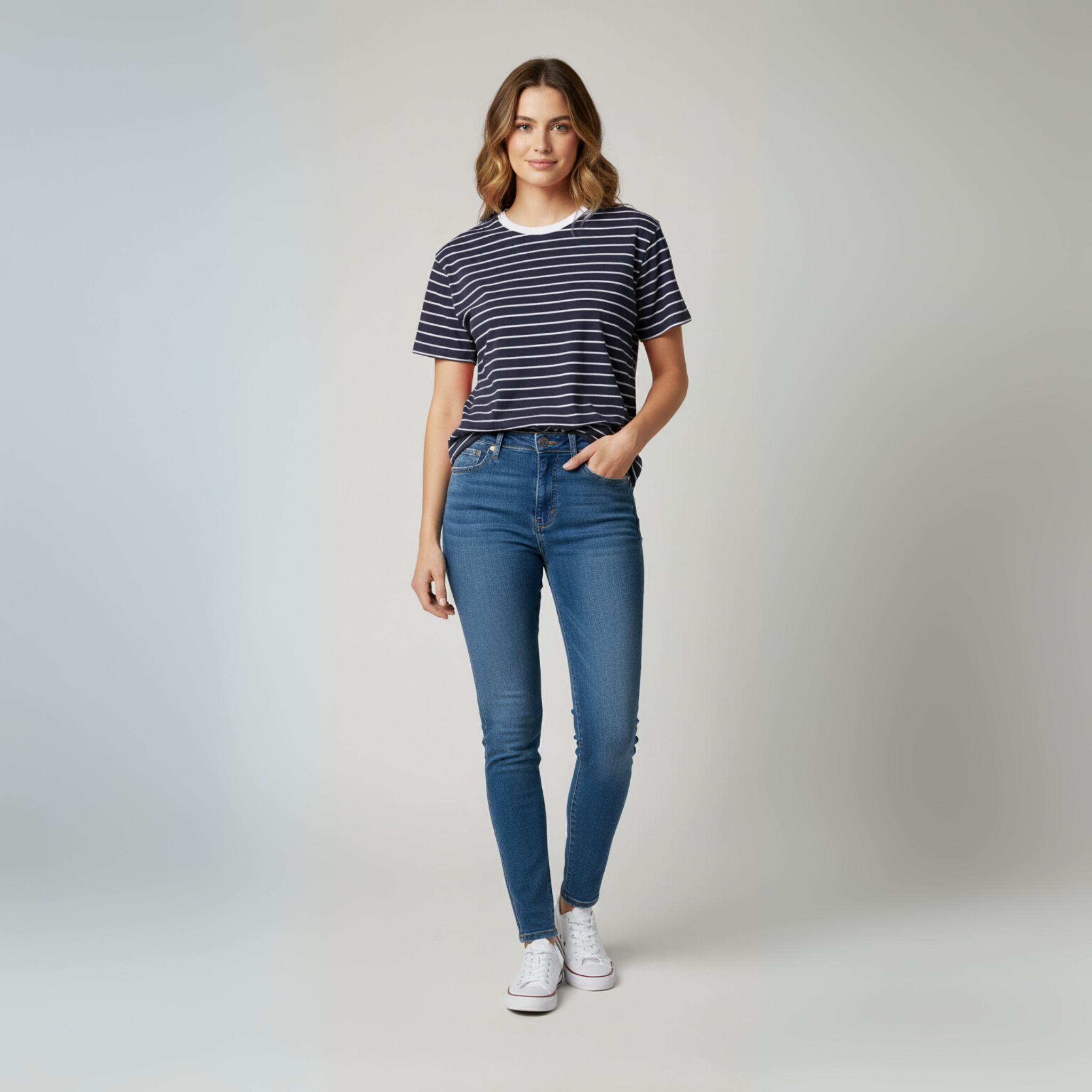 טי שירט פסים מכותנה